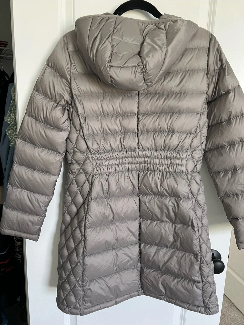 Michael Kors Gray Puffer Coat with Hood